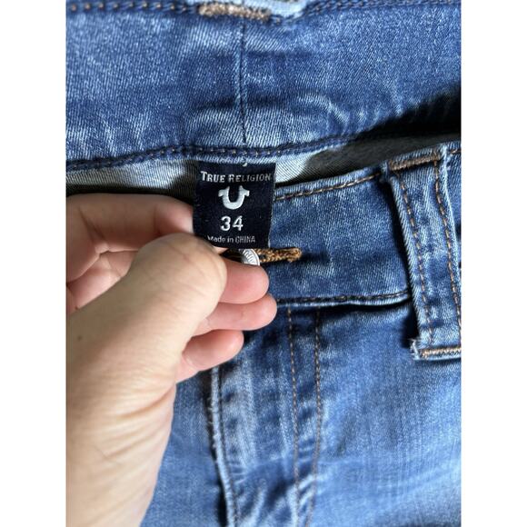 True Religion Ricky Jeans Mens 34x33 Blue Relaxed Fit Straight Leg Pocket READ - Picture 14 of 16